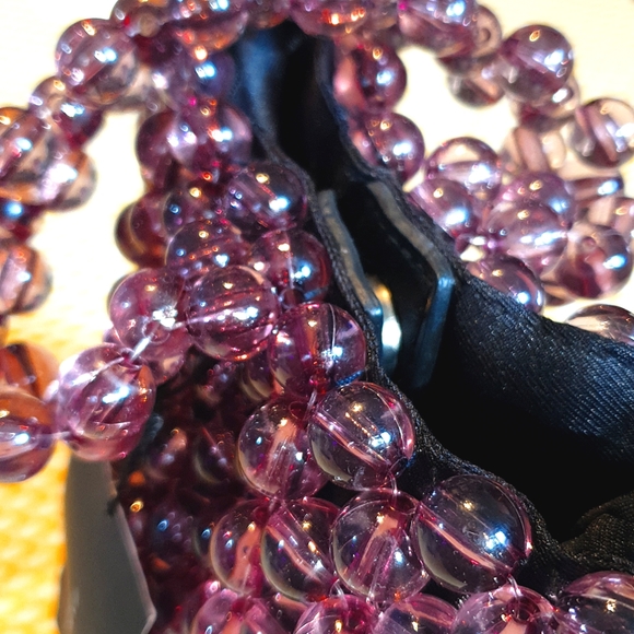 NWT Zara handbag, chunky bead shoulder bag minibag, beautifully light reflective - Picture 9 of 17